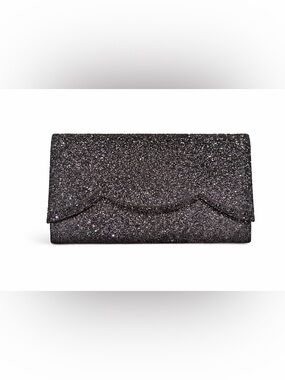 Vintage‎ Lennox Black Glitter Clutch Evening Bag Y2K Party Sparkle Chic